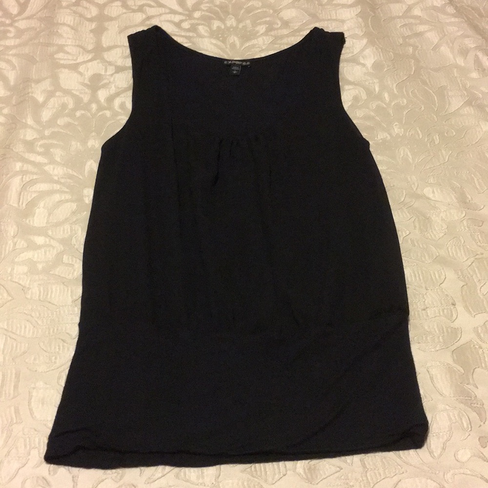 Express black chiffon overlay tank